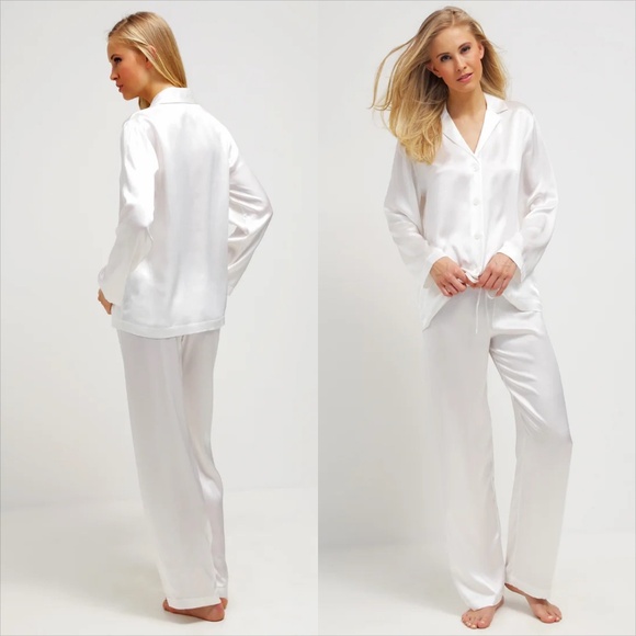 La perla Pigiama ivory white silk long sleeve pajama set - Picture 2 of 9